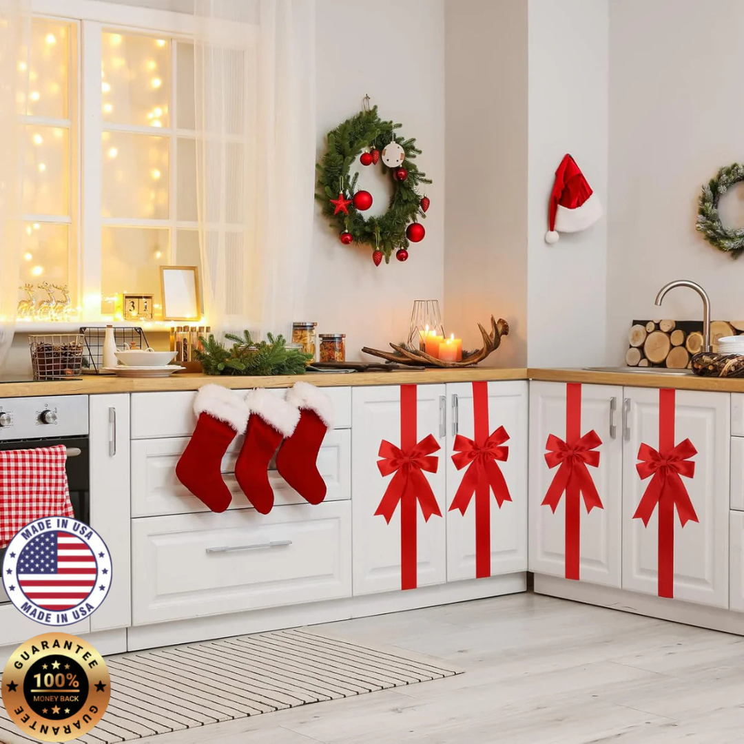 Christmas Cabinet Ribbons – Instant Festive Transformation for Your Home